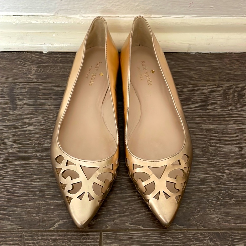 Kate Spade Rose Gold Pointed Toe Flats sz.5
